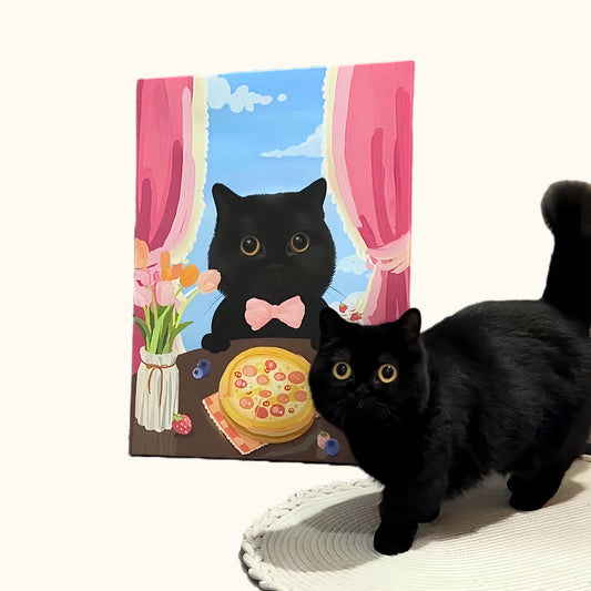 Dear fur baby Pet custom oil painting + mounting