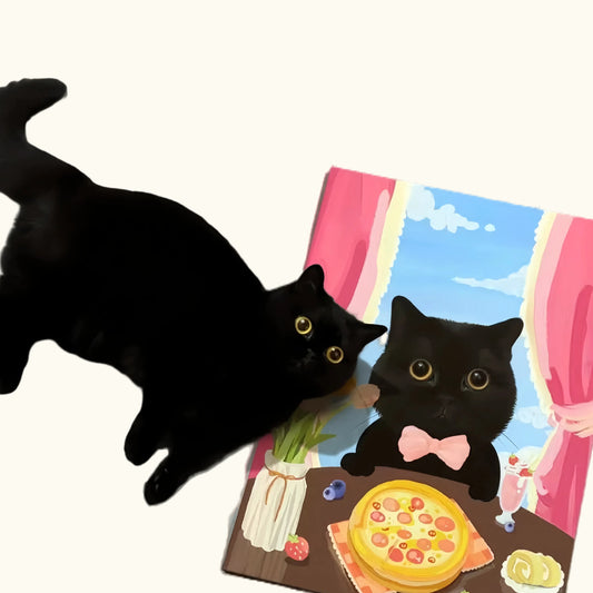 Dear fur baby Pet custom oil painting + mounting