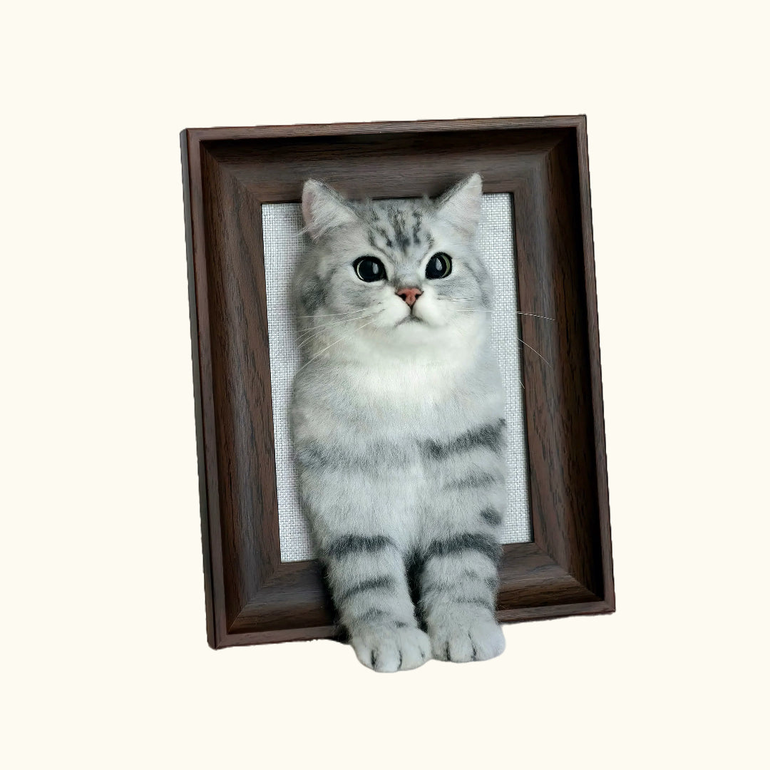 Dear fur baby Ultra-realistic simulated pet 3D photo frames
