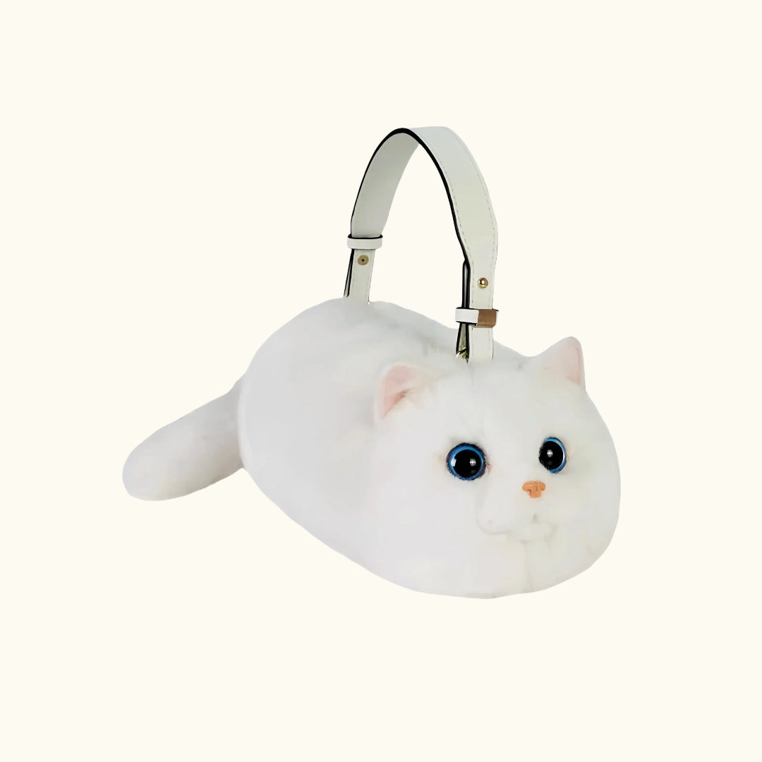 Dear fur baby Simulated cat shoulder bag British shorthair pure white cat