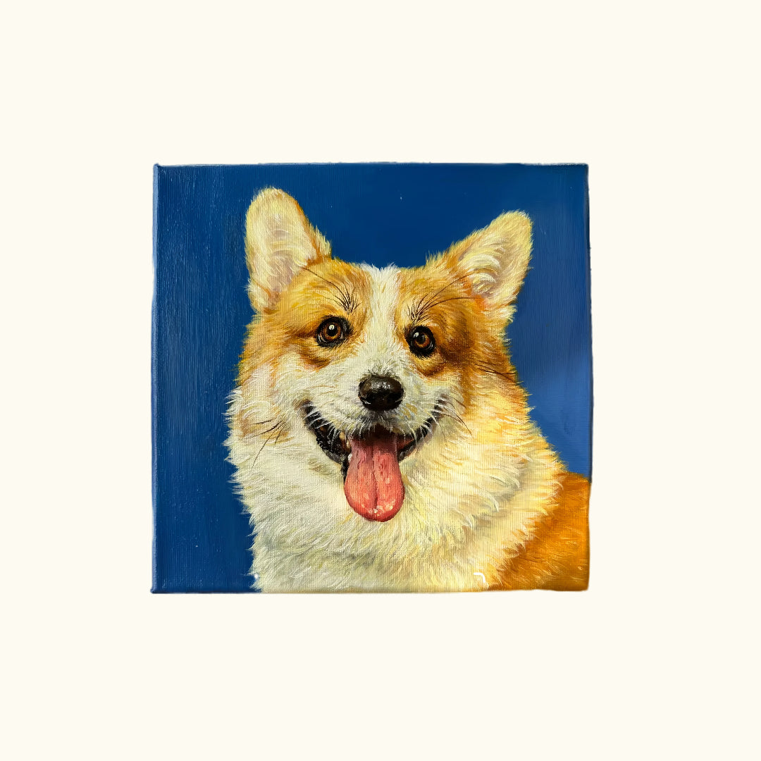 Dear fur baby Pet custom oil painting + mounting